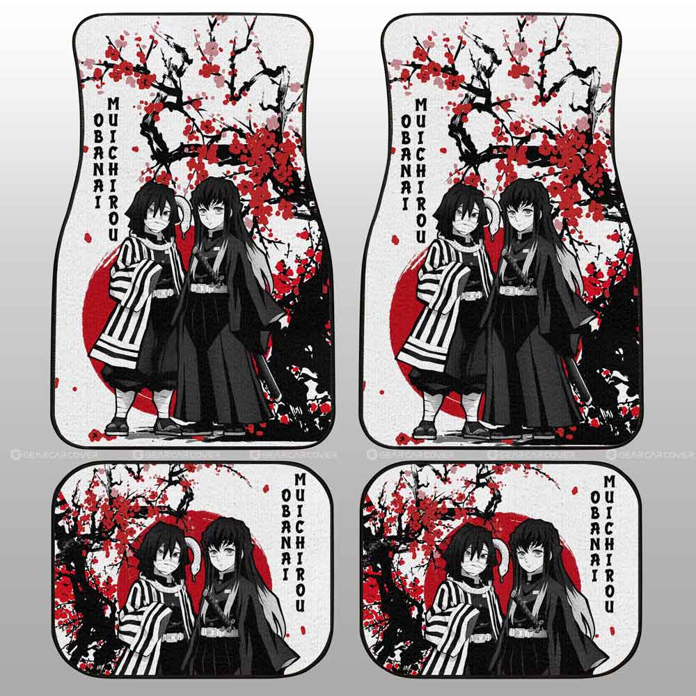 Muichiro And Obanai Car Floor Mats Custom Japan Style Demon Slayer Gifts For Fans Muichiro And Obanai Car Floor Mats Custom Japan Style Demon Slayer Gifts For Fans