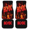 Music Rock ACDC Band on Fire Logo in black theme Car Floor Mats 191017