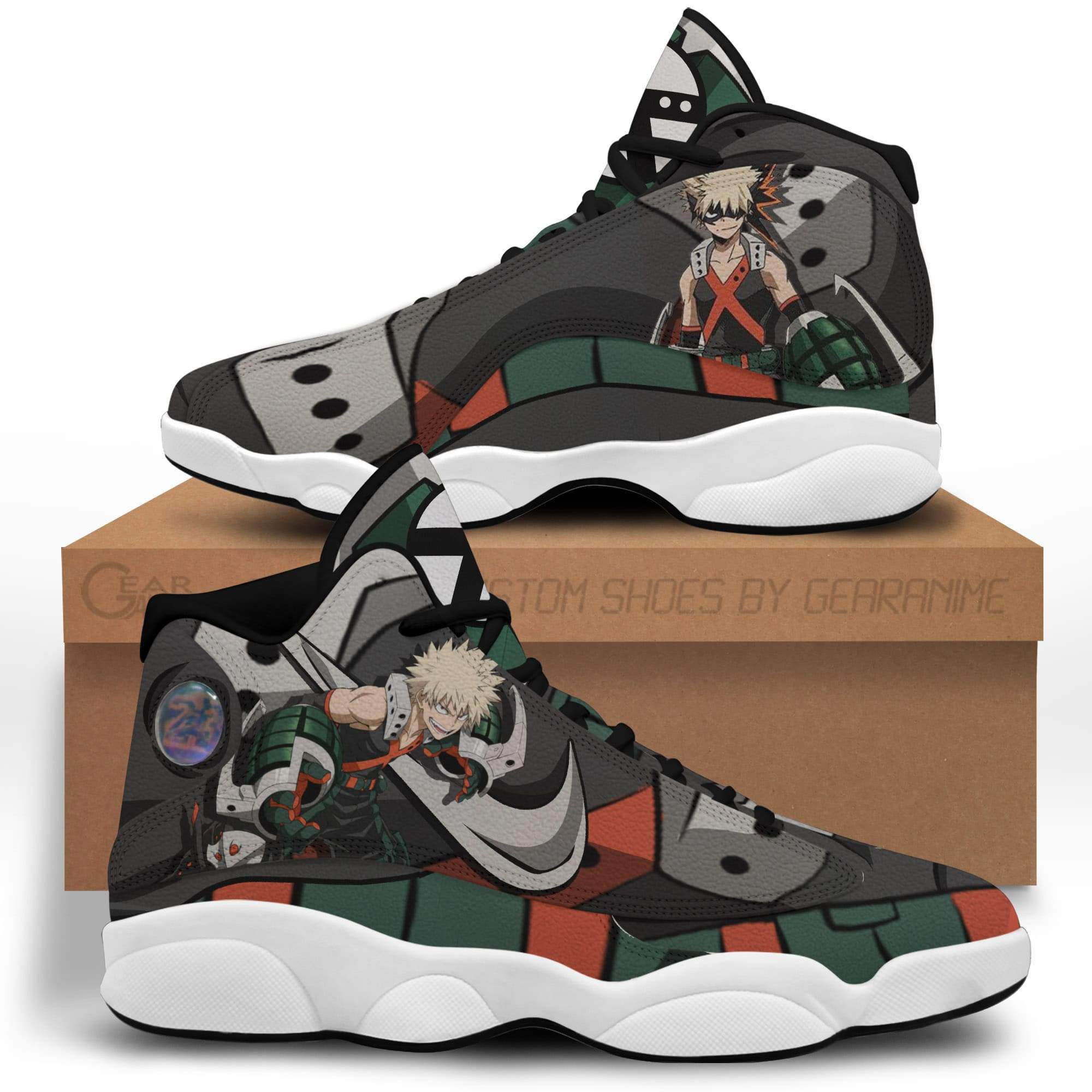 My Hero Academia Katsuki Bakugo Air Jordan 13 Sneaker Shoes My Hero Academia Katsuki Bakugo Air Jordan 13 Sneaker Shoes