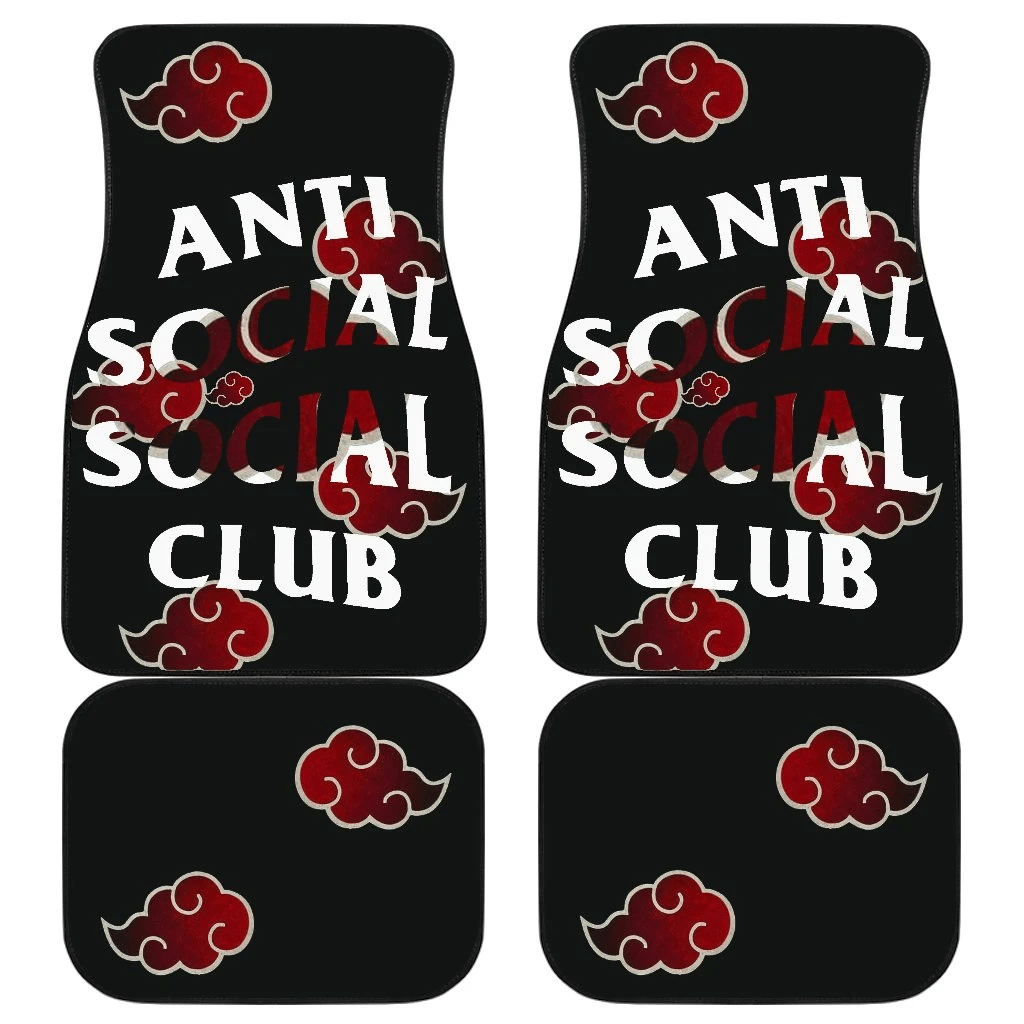 Naruto Akatsuki Anti Social Club Dark Red Cloud Car Floor Mats Naruto Akatsuki Anti Social Club Dark Red Cloud Car Floor Mats