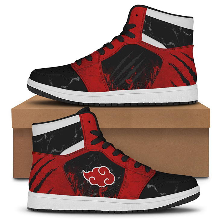 Naruto-Akatsuki-Red-Clouds-Air-Jordan-13-Sneakers-1-1