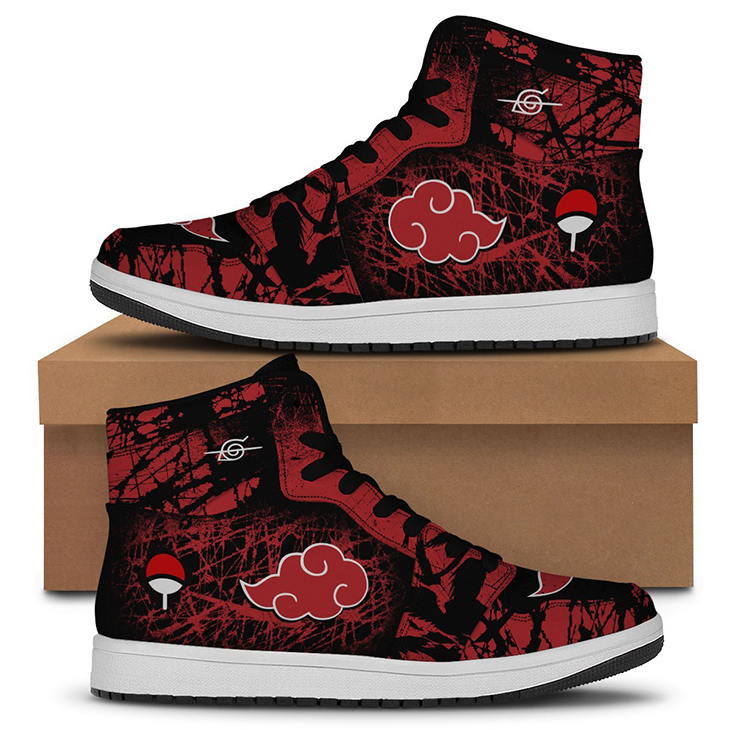 Naruto-Akatsuki-Red-Clouds-Air-Jordan-13-Sneakers-1