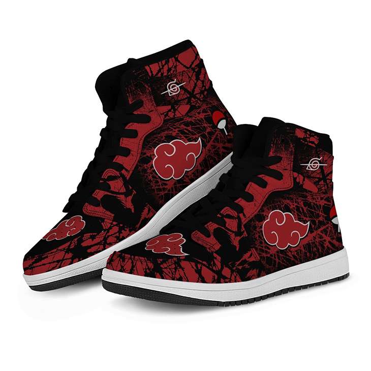 Naruto-Akatsuki-Red-Clouds-Air-Jordan-13-Sneakers-3