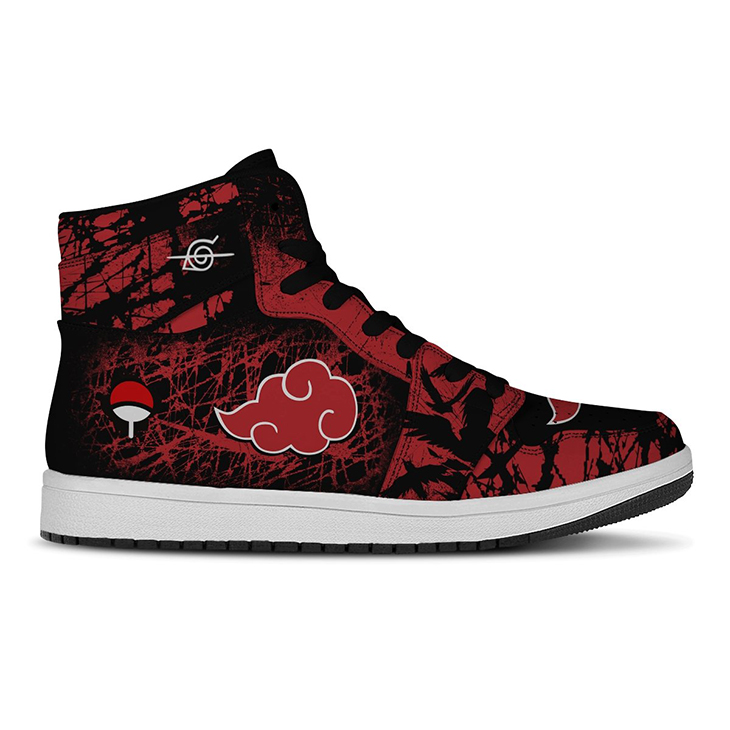 Naruto-Akatsuki-Red-Clouds-Air-Jordan-13-Sneakers-4