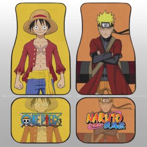 Naruto And Monkey D Luffy Car Floor Mats Custom Main Anime Hero Gifts For Fans