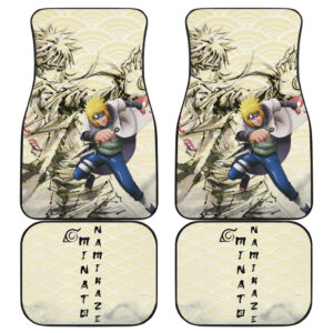 Naruto Anime Minato Namikaze Using Kunai Black Painting Artwork Car Floor Mats