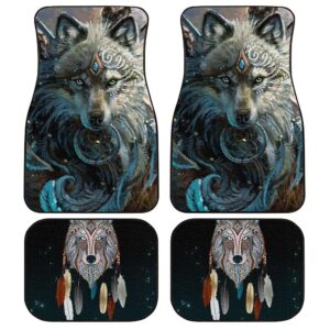 Native American Wolf Dreamcatcher Car Floor Mats Gifts Idea