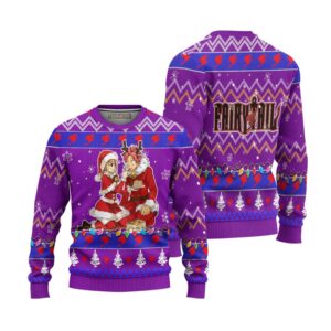 Natsu x Lucy Anime Ugly Christmas Sweater Custom Fairy Tail Xmas Gift