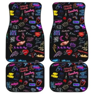 Neon Symbols in Black theme Car Floor Mats 191028