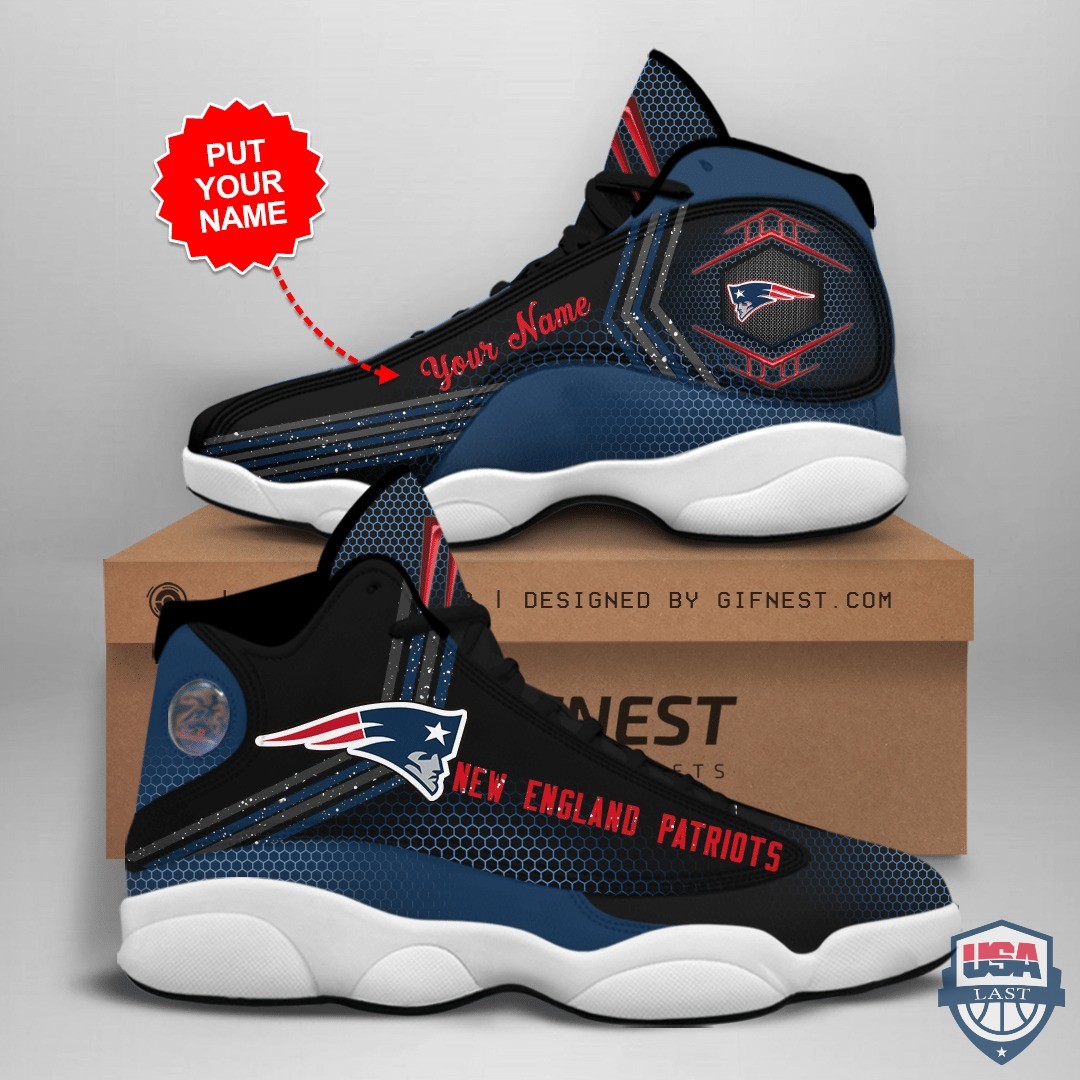 New England Patriots Air Jordan 13 Custom Name Personalized Shoes New England Patriots Air Jordan 13 Custom Name Personalized Shoes