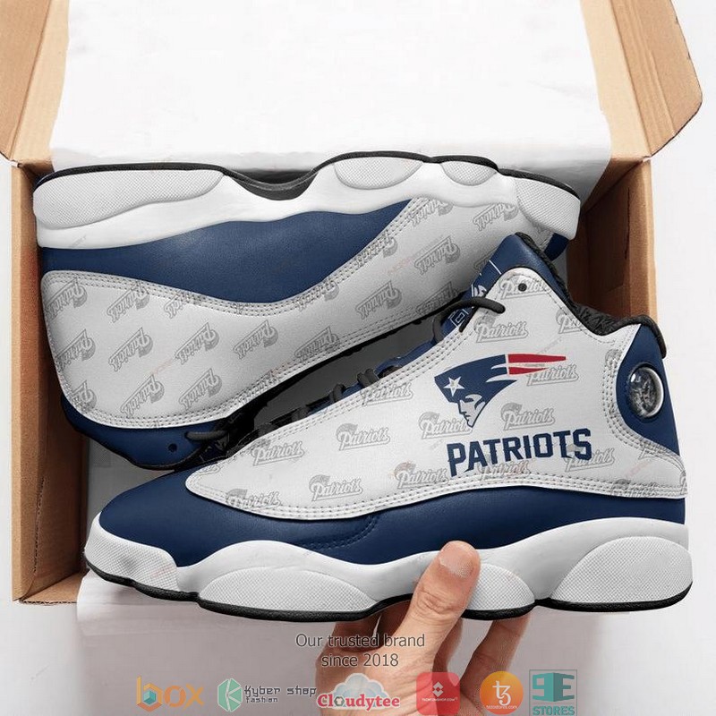 New England Patriots Football Nfl Big Logo 5 Air Jordan 13 Sneaker Shoes New England Patriots Football Nfl Big Logo 5 Air Jordan 13 Sneaker Shoes