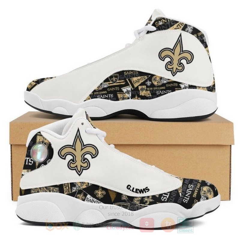 New Orleans Saints Nfl Big Logo Football Team Air Jordan 13 Shoes 2 New Orleans Saints Nfl Big Logo Football Team Air Jordan 13 Shoes 2
