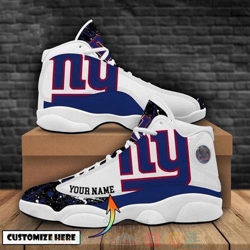 New York Giants Football Team Nfl Custom Name Air Jordan 13 Shoes New York Giants Football Team Nfl Custom Name Air Jordan 13 Shoes