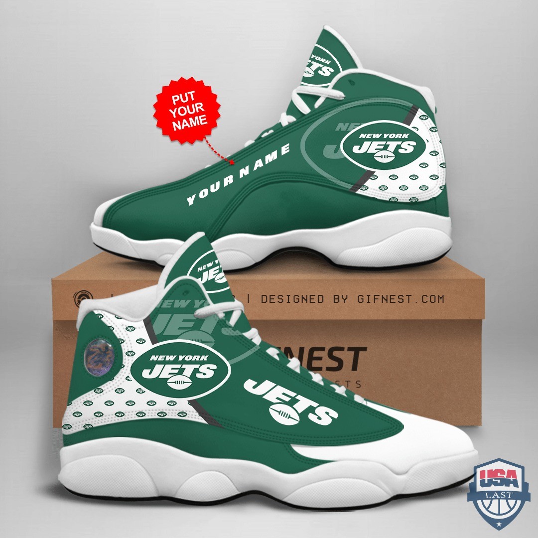 New York Jets Air Jordan 13 Custom Name Personalized Shoes New York Jets Air Jordan 13 Custom Name Personalized Shoes