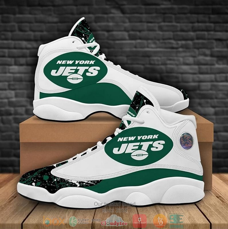 New York Jets Football Nfl Big Logo 6 Air Jordan 13 Sneaker Shoes New York Jets Football Nfl Big Logo 6 Air Jordan 13 Sneaker Shoes