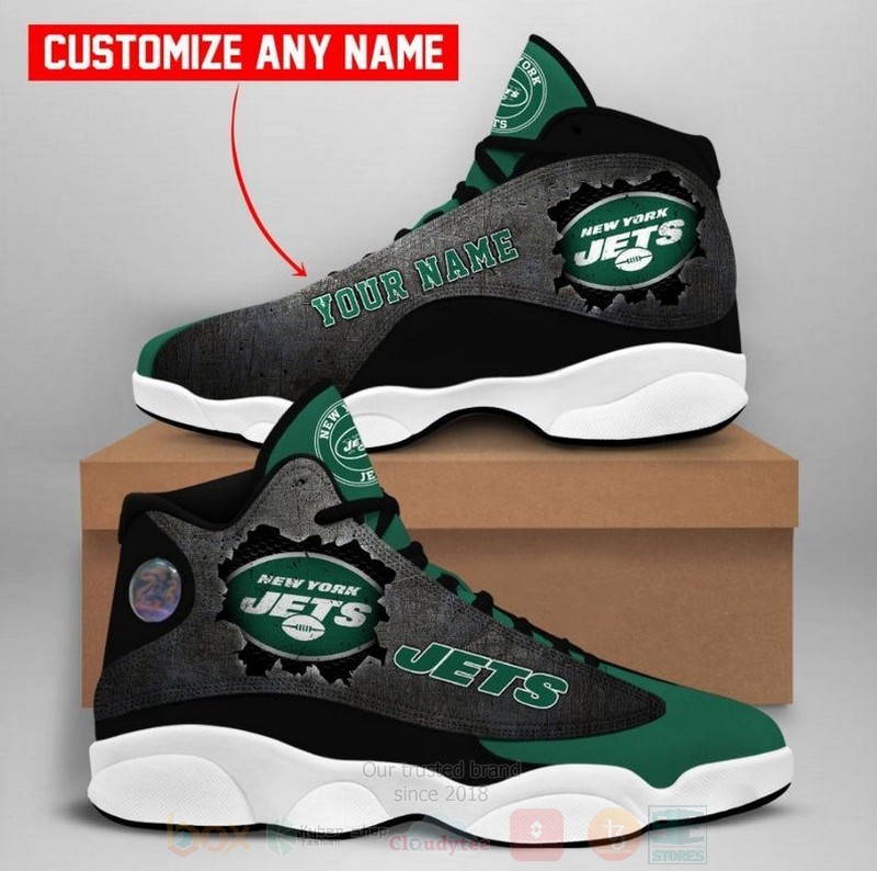 New York Jets Nfl Custom Name Air Jordan 13 Shoes New York Jets Nfl Custom Name Air Jordan 13 Shoes
