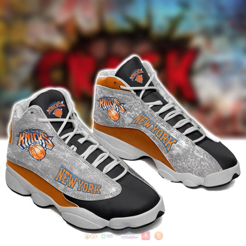 New York Knicks Nba Black Grey Air Jordan 13 Shoes New York Knicks Nba Black Grey Air Jordan 13 Shoes