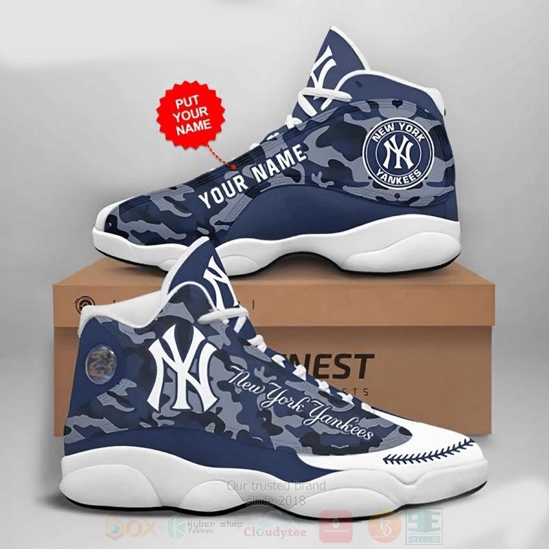 New York Yankees Football Mlb Camo Custom Name Air Jordan 13 Shoes New York Yankees Football Mlb Camo Custom Name Air Jordan 13 Shoes