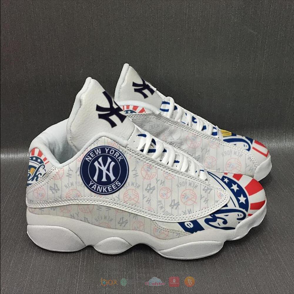 New York Yankees Logo White Air Jordan 13 Shoes New York Yankees Logo White Air Jordan 13 Shoes