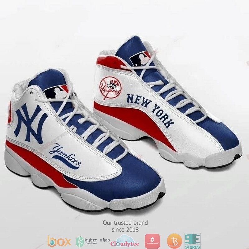 New York Yankees Mlb Teams Football Big Logo Air Jordan 13 Sneaker Shoes New York Yankees Mlb Teams Football Big Logo Air Jordan 13 Sneaker Shoes