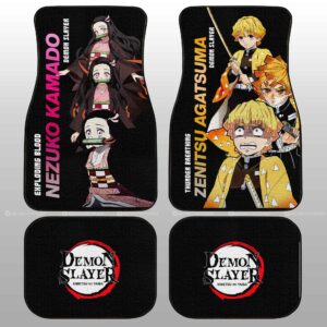 Nezuko And Zenitsu Car Floor Mats Custom Demon Slayer Anime Gifts Idea For Fans