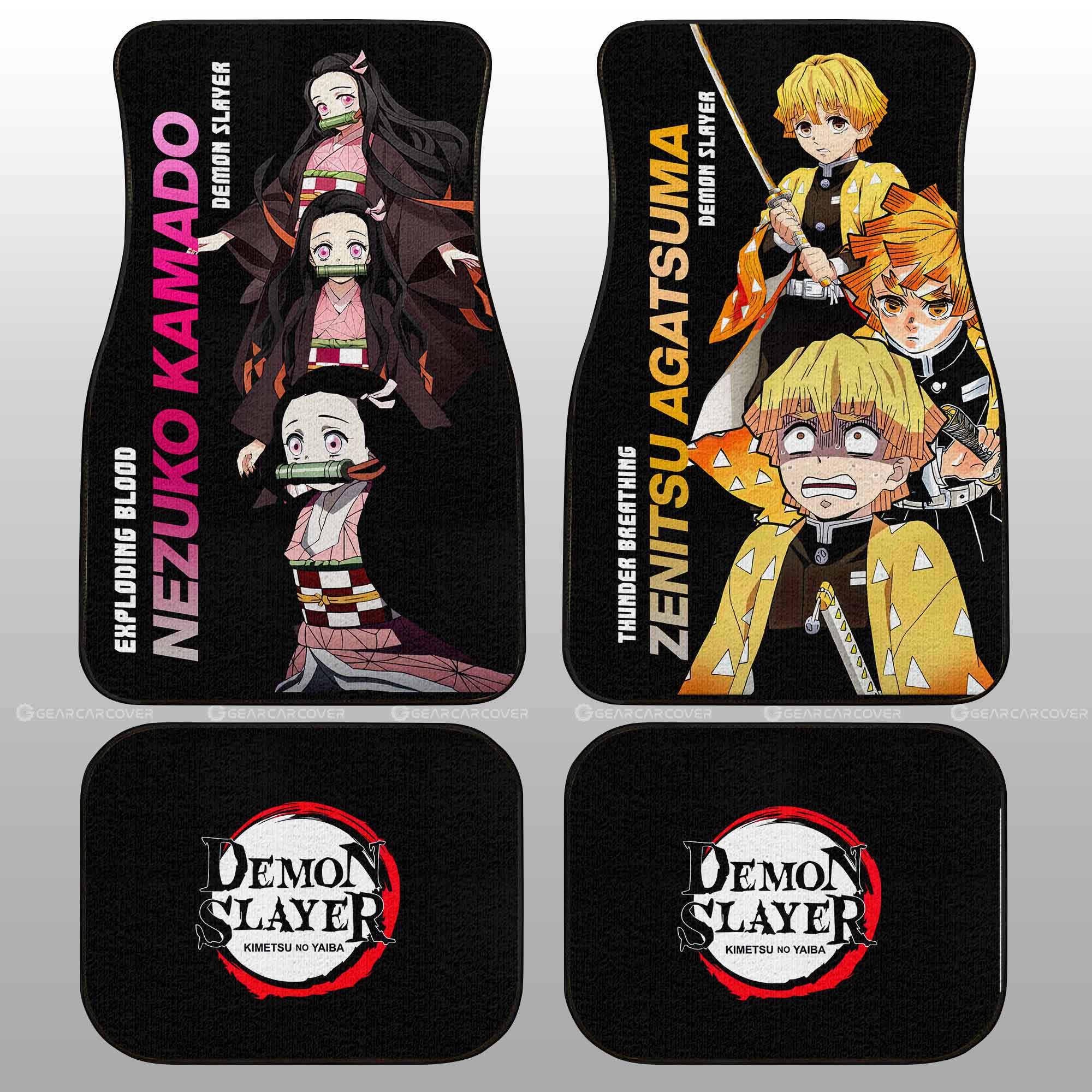 Nezuko And Zenitsu Car Floor Mats Custom Demon Slayer Anime Gifts Idea For Fans Nezuko And Zenitsu Car Floor Mats Custom Demon Slayer Anime Gifts Idea For Fans