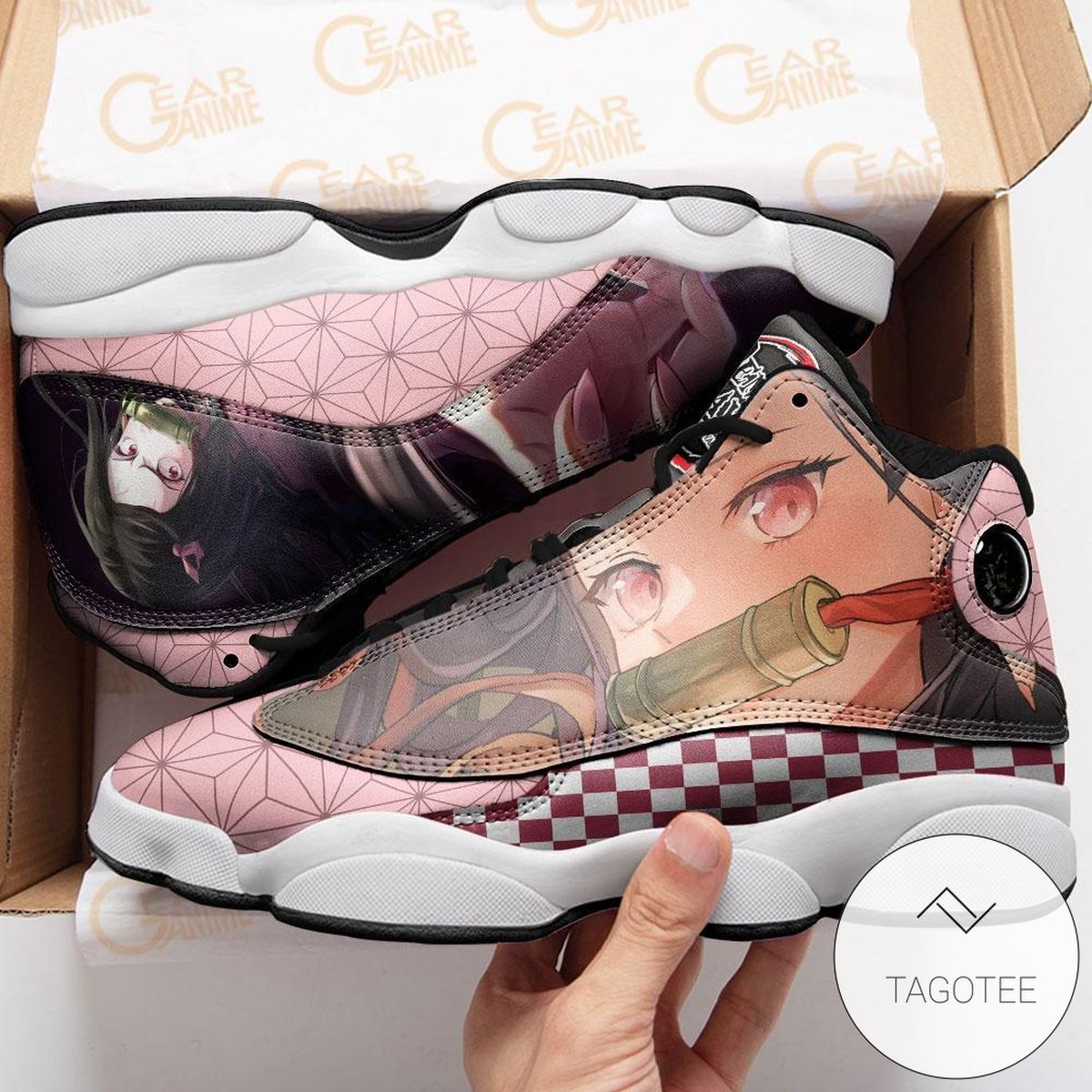 Nezuko Sneakers Custom Anime Demon Slayer Air Jordan 13 Shoes Nezuko Sneakers Custom Anime Demon Slayer Air Jordan 13 Shoes