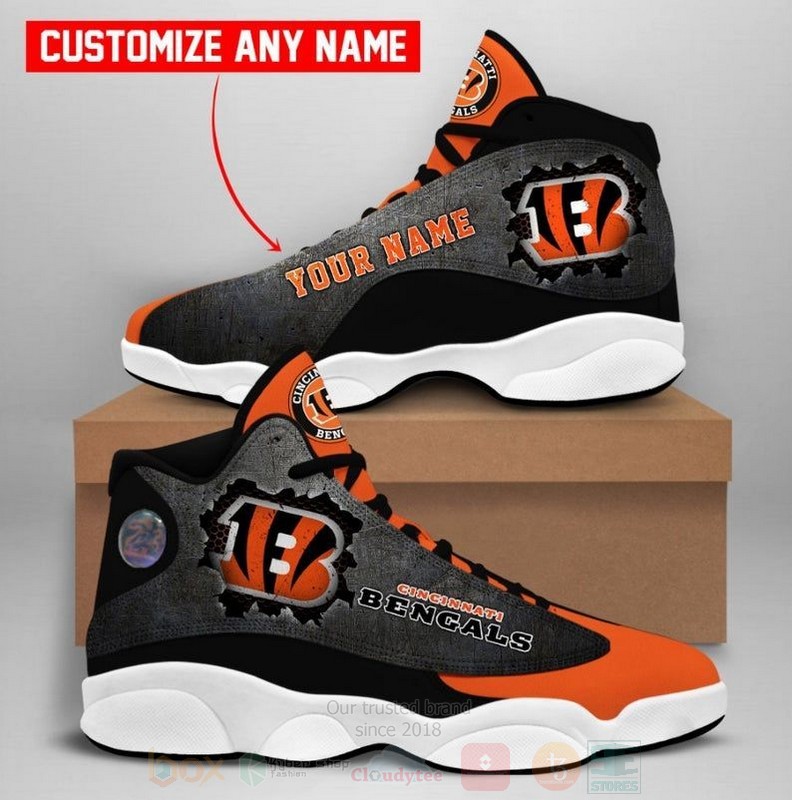 Nfl Cincinnati Bengals Custom Name Air Jordan 13 Shoes Nfl Cincinnati Bengals Custom Name Air Jordan 13 Shoes