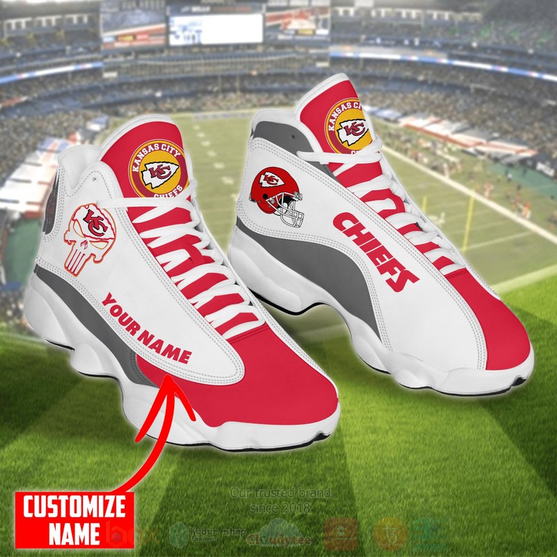 Nfl Kansas City Chiefs Punisher Skull Custom Name Air Jordan 13 Shoes Nfl Kansas City Chiefs Punisher Skull Custom Name Air Jordan 13 Shoes