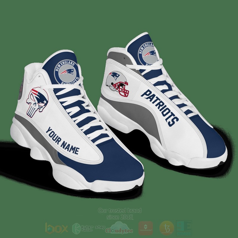 Nfl New England Patriots Punisher Skull Custom Name Air Jordan 13 Shoes Nfl New England Patriots Punisher Skull Custom Name Air Jordan 13 Shoes