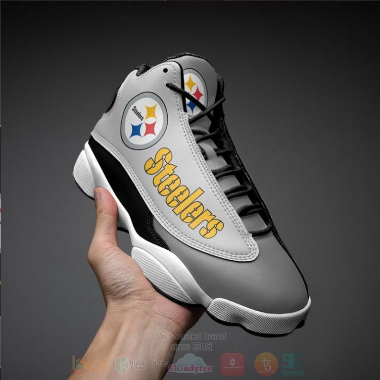 Nfl-Pittsburgh-Steelers-Grey-Air-Jordan-13-Shoes-1