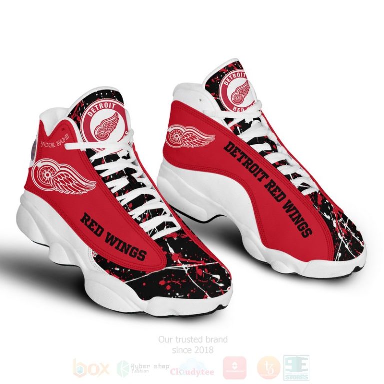 Nhl-Detroit-Red-Wings-Personalized-Air-Jordan-13-Shoes-2