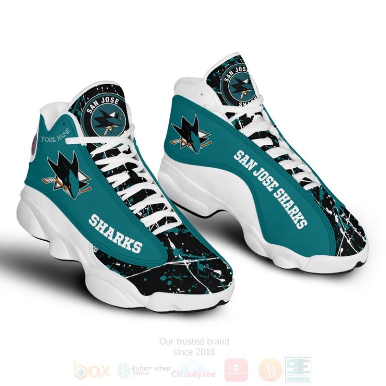 Nhl-San-Jose-Sharks-Personalized-Air-Jordan-13-Shoes-2