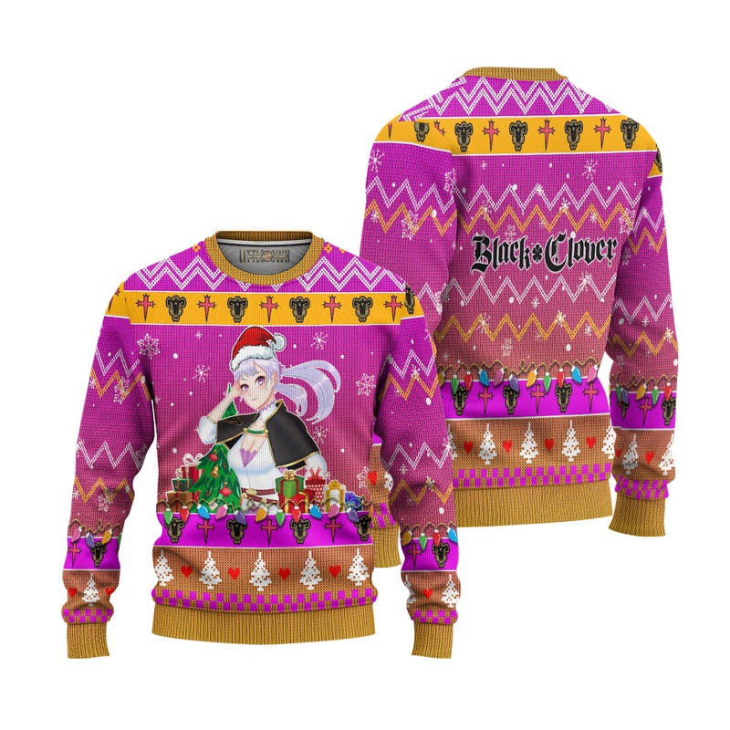 Noelle Silva Anime Ugly Christmas Sweater Black Clover Xmas Gift Noelle Silva Anime Ugly Christmas Sweater Black Clover Xmas Gift