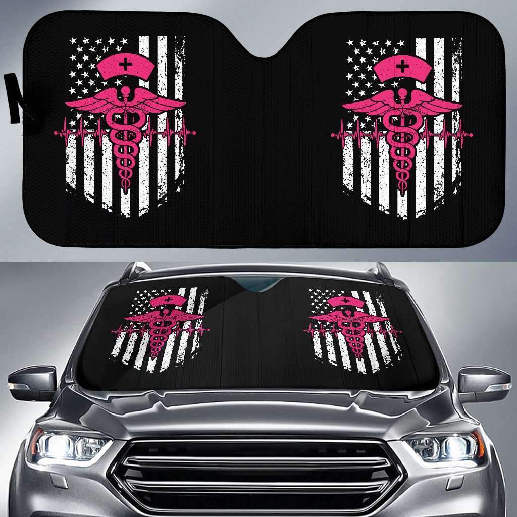 Nurse Flag Pink Symbol Car Sun Shades Amazing Gift T052020 Nurse Flag Pink Symbol Car Sun Shades Amazing Gift T052020