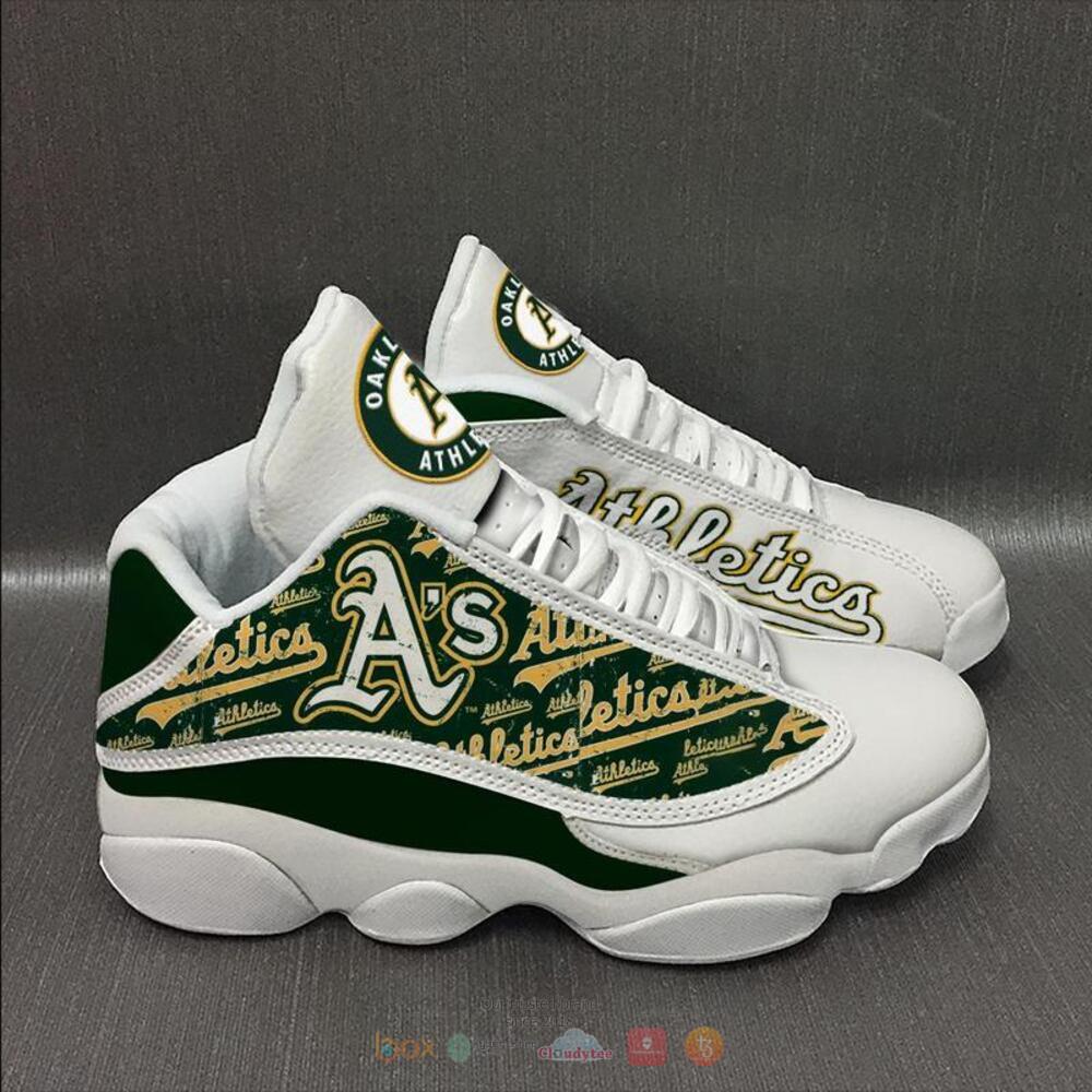 Oakland Athletics Mlb White Green Air Jordan 13 Shoes Oakland Athletics Mlb White Green Air Jordan 13 Shoes