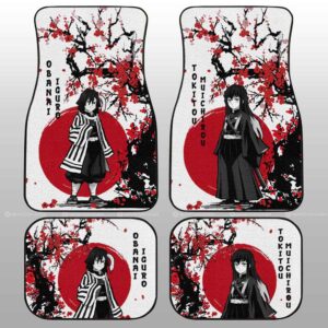Obanai And Muichiro Car Floor Mats Custom Japan Style Demon Slayer Gifts For Fans