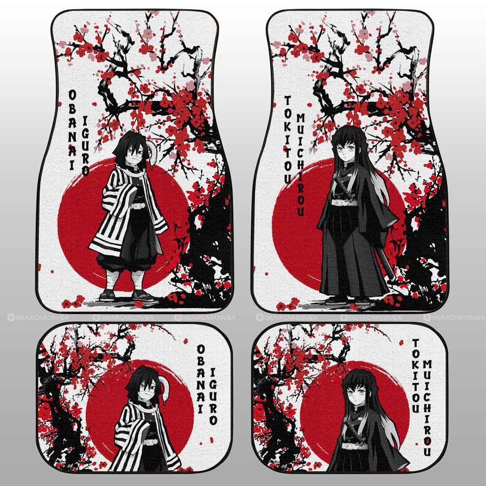 Obanai And Muichiro Car Floor Mats Custom Japan Style Demon Slayer Gifts For Fans Obanai And Muichiro Car Floor Mats Custom Japan Style Demon Slayer Gifts For Fans