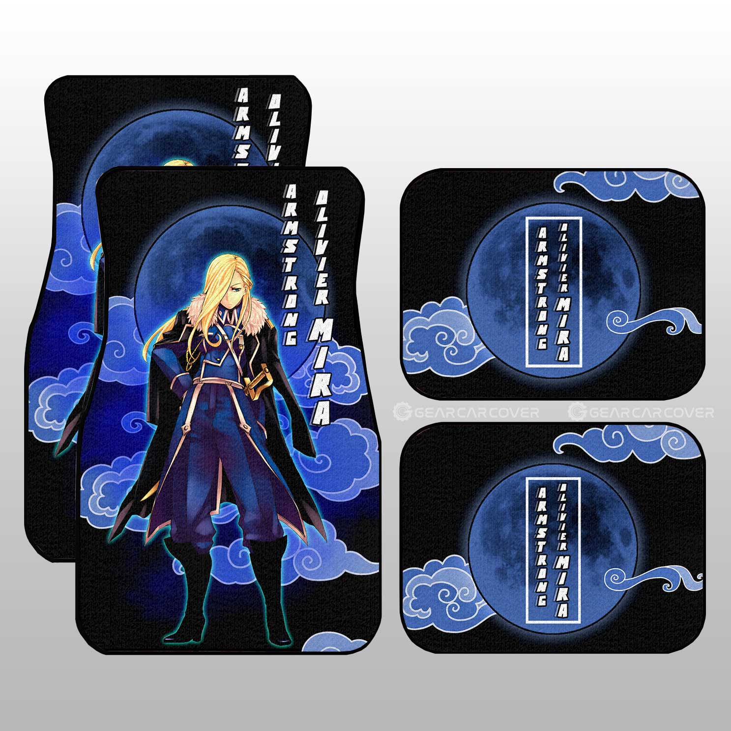 Olivier Mira Armstrong Car Floor Mats Custom Fullmetal Alchemist Anime Car Interior Accessories Olivier Mira Armstrong Car Floor Mats Custom Fullmetal Alchemist Anime Car Interior Accessories