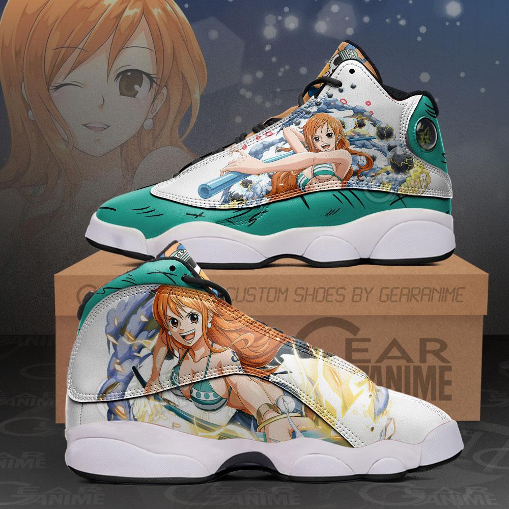 One Piece Nami Air Jordan 13 Sneaker Shoes One Piece Nami Air Jordan 13 Sneaker Shoes