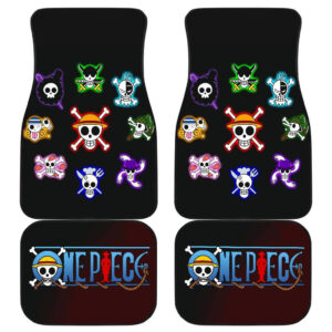 One Piece Symbols Logo Art in Black theme Car Floor Mats 191029