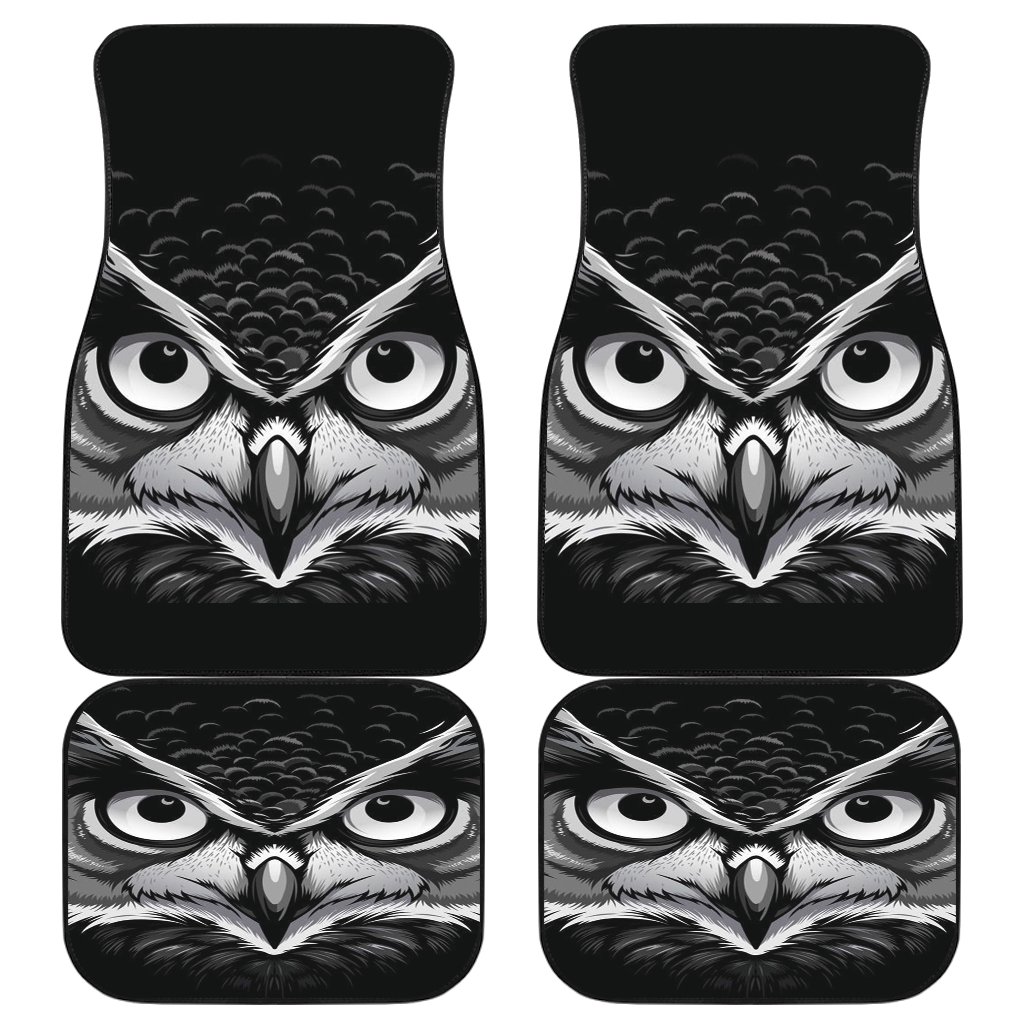 Owl Black Front And Back Car Mats Owl Black Front And Back Car Mats