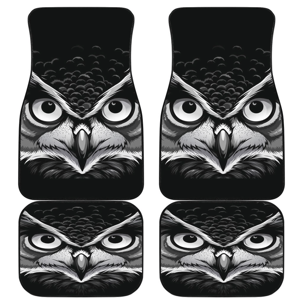 Owl Black Wild Animal Car Floor Mats 191029 Owl Black Wild Animal Car Floor Mats 191029