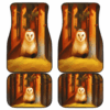 Owl Face in Autumn Wild Animal Car Floor Mats 191029