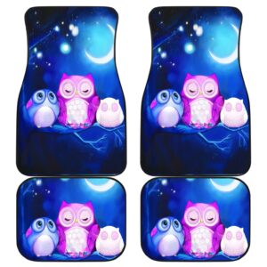 Owl In Night Front And Back Car Mats