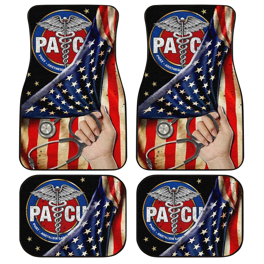 PACU Nurse Car Floor Mats Custom American Flag Car Accessories For PACU Nurse PACU Nurse Car Floor Mats Custom American Flag Car Accessories For PACU Nurse