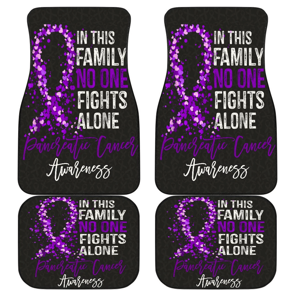 Pancreatic Cancer No One Fights Alone Car Floor Mats H042620 Pancreatic Cancer No One Fights Alone Car Floor Mats H042620