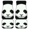 Panda 3D Smile Face Wlid Animal in Black theme Car Floor Mats 191029