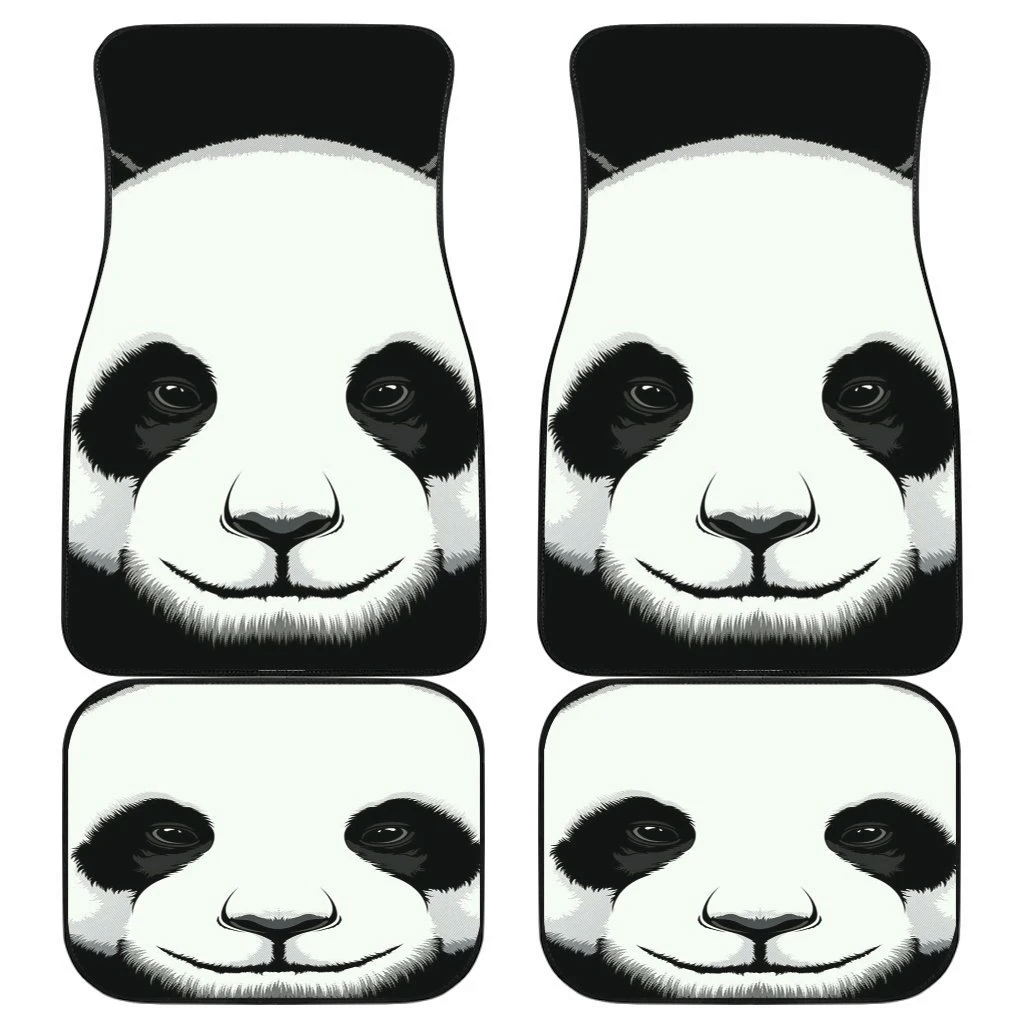 Panda 3D Smile Face Wlid Animal in Black theme Car Floor Mats 191029 Panda 3D Smile Face Wlid Animal in Black theme Car Floor Mats 191029