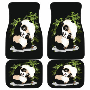 Panda Baby Art Painting in Black theme Car Floor Mats 191029